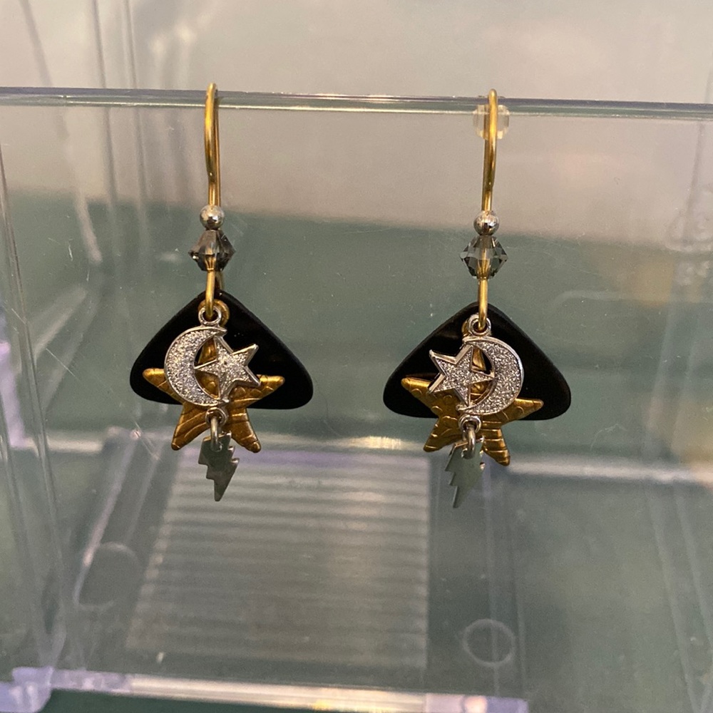 Star, moon, lightning earrings